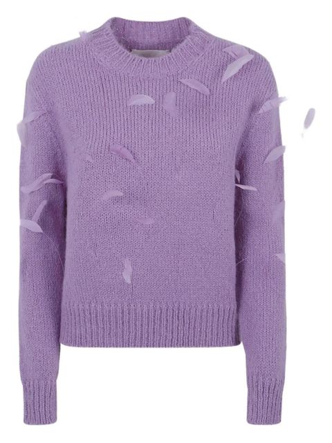 Jil Sander feather-embellished sweater - Purple - zdjęcie produktu nr 1