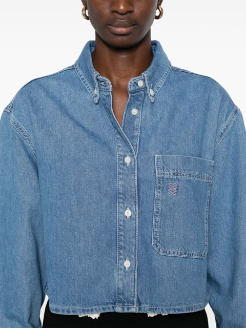 SANDRO cropped shirt - Blue