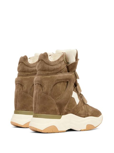 ISABEL MARANT Balskee suede wedge high-top sneakers - Brown