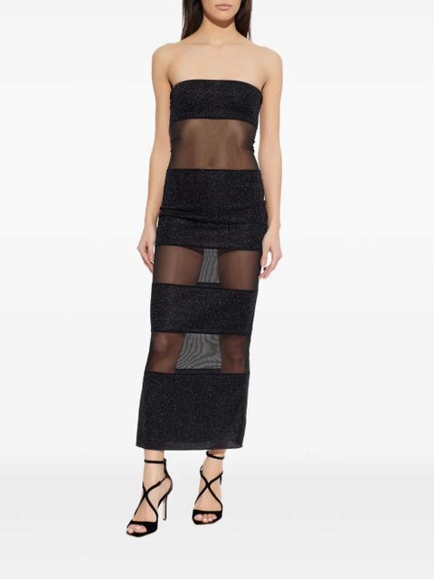Oséree sheer-panel strapless maxi dress - Black