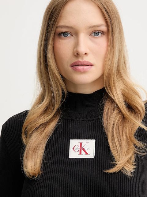 Calvin Klein Jeans sukienka kolor czarny mini dopasowana LV047D308G