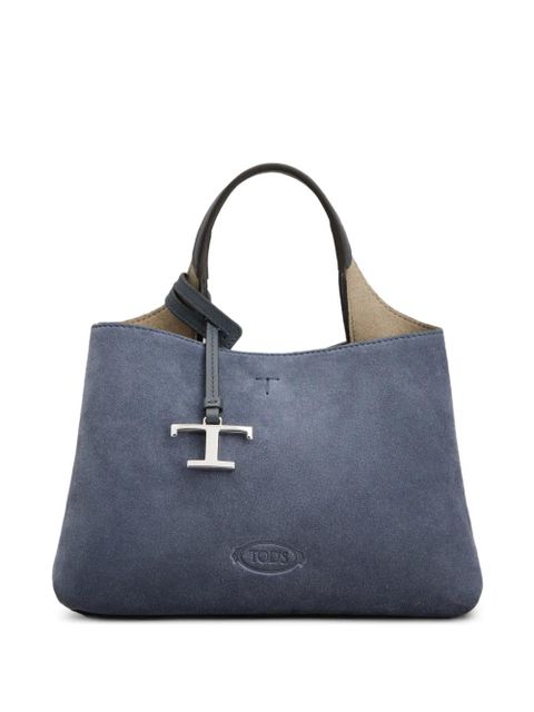 Tod's suede logo-appliqué tote bag - Blue - zdjęcie produktu nr 1