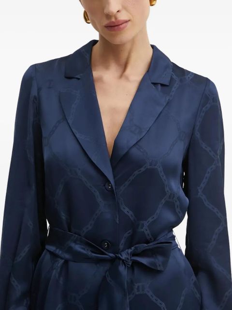 TWINSET chain-print belted shirt dress - Blue