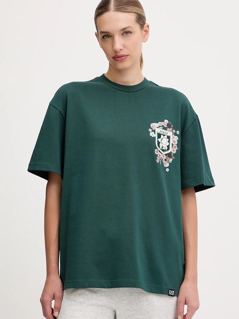 EA7 Emporio Armani t-shirt bawełniany damski kolor zielony AF16720.7X000141 - zdjęcie produktu nr 2