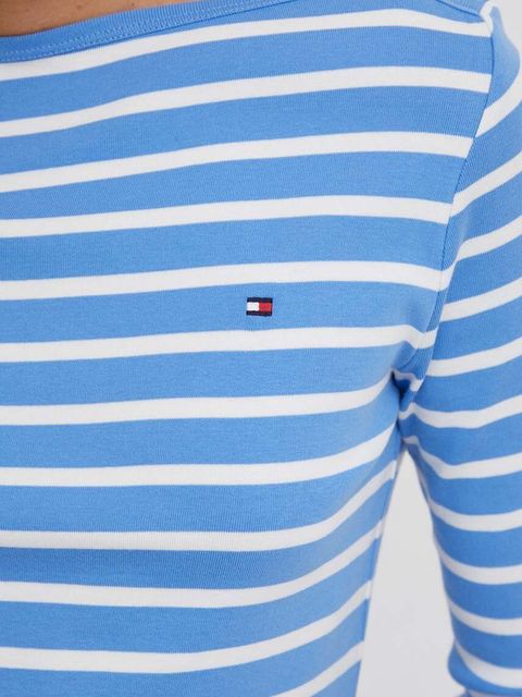 Tommy Hilfiger longsleeve bawełniany kolor niebieski WW0WW40589