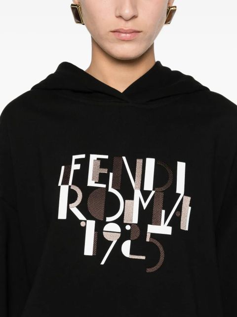 FENDI logo-print hoodie - Black