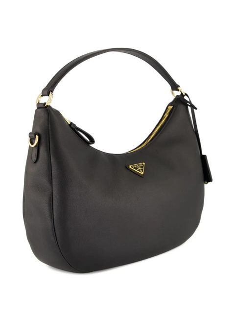 Prada zip leather shoulder bag - Black - zdjęcie produktu nr 2