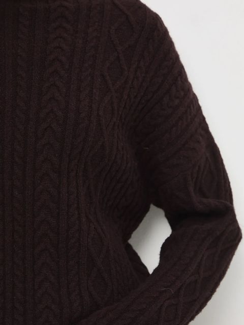 Medicine sweter damski kolor brązowy z półgolfem