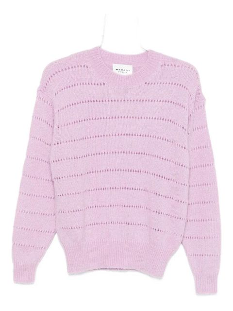 MARANT ÉTOILE striped perforated-detail sweater - Pink