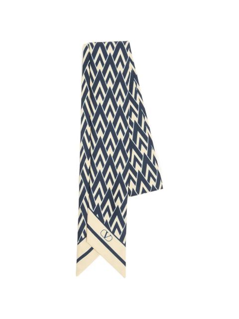 Valentino Garavani Toute La V silk bandeau scarf - Blue - zdjęcie produktu nr 1