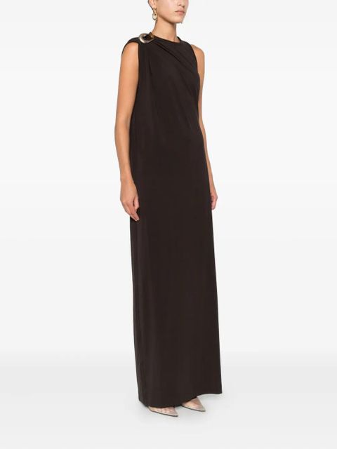 Christopher Esber draped ring-detail maxi dress - Brown - zdjęcie produktu nr 2