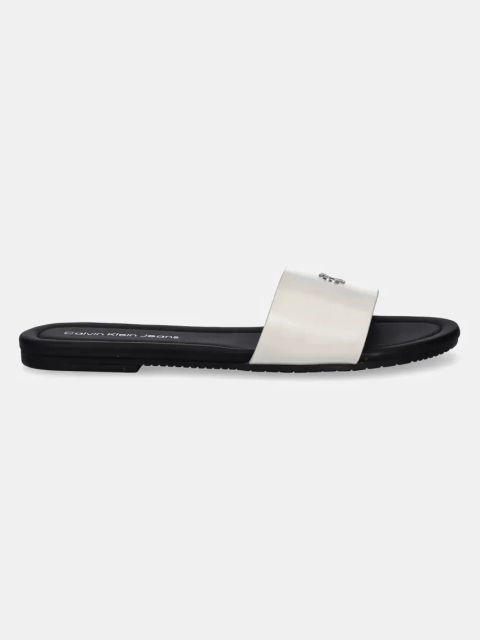 Calvin Klein Jeans klapki FLAT SANDAL SLIDE MG damskie kolor szary YW0YW01697