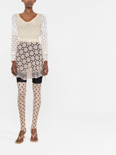 Marine Serre crochet mini dress - Neutrals