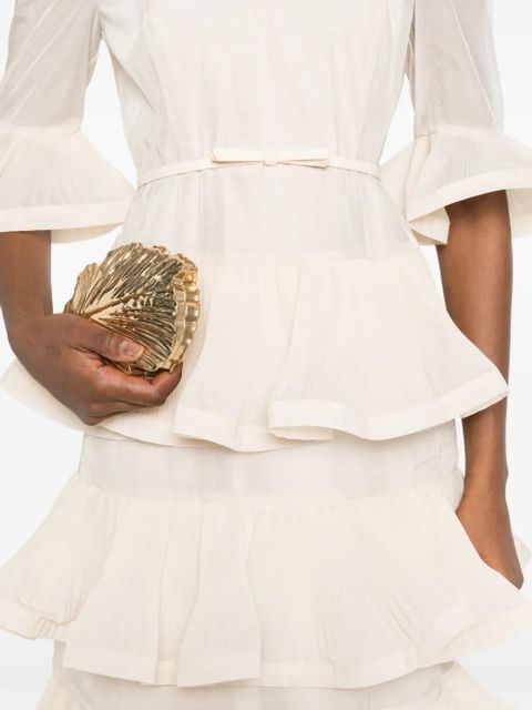 ZIMMERMANN ruffled layered midi dress - Neutrals