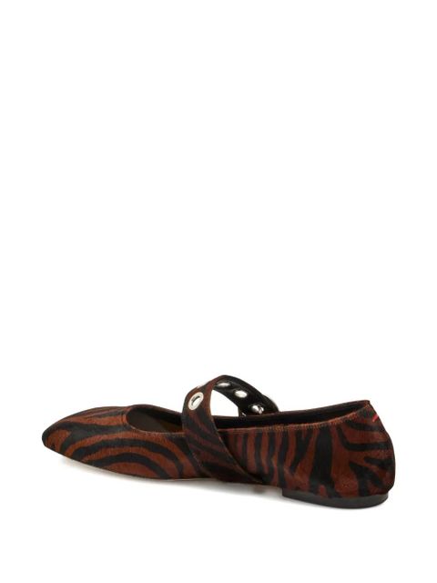 Aeyde Uma zebra-print ballet flats - Brown