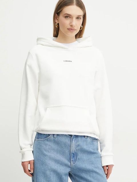 La Mania bluza damska kolor biały z kapturem melanżowa ARIA - zdjęcie produktu nr 1