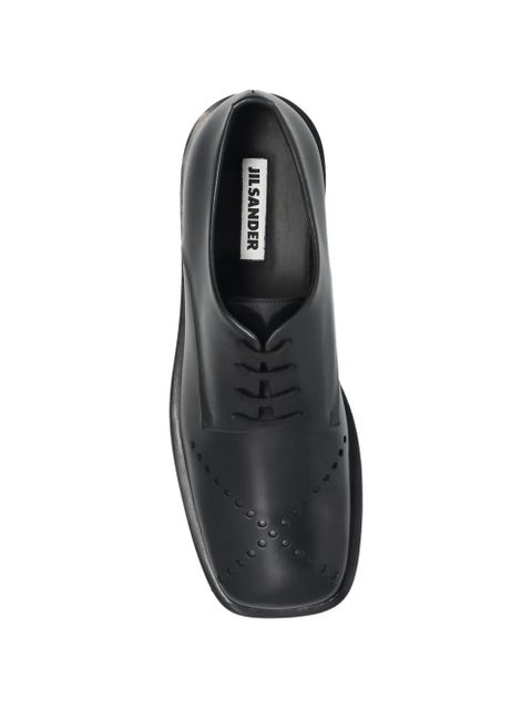 Jil Sander perforated leather derby shoes - Black