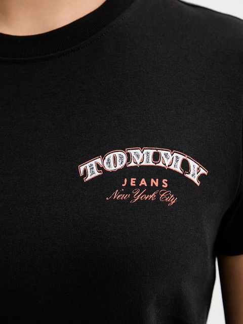 Tommy Jeans t-shirt bawełniany damski kolor czarny DW0DW22516 - zdjęcie produktu nr 2