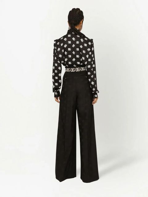 Dolce & Gabbana DNA DG-logo stretch-silk shirt - Black - zdjęcie produktu nr 2