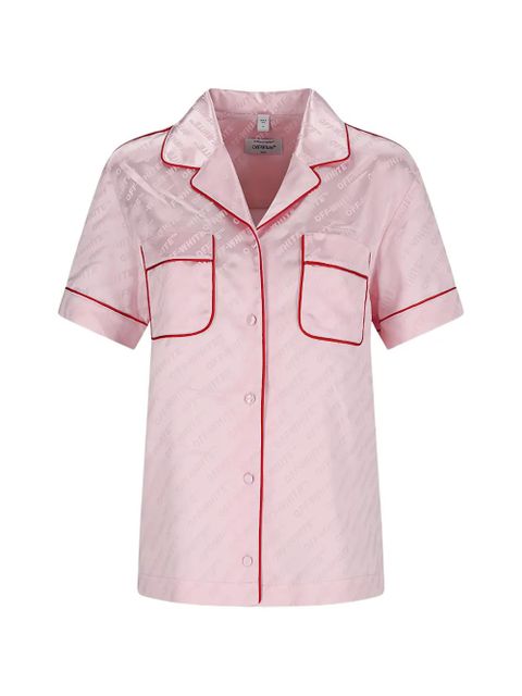 Off-White jacquard satin shirt - Pink - zdjęcie produktu nr 1