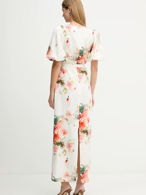 Silvian Heach sukienka z dodatkiem lnu HALCYON