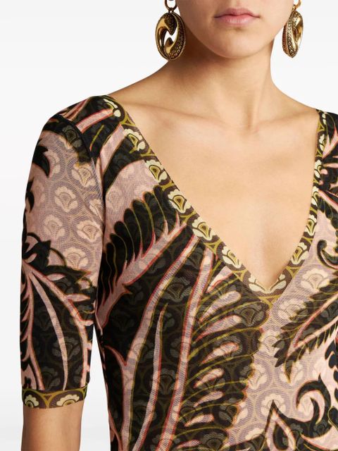 ETRO paisley-print tulle maxi dress - Neutrals