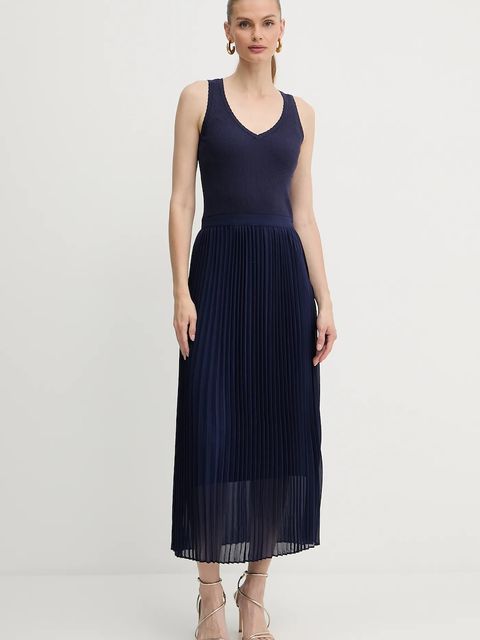 Morgan sukienka RMLISS kolor granatowy maxi rozkloszowana RMLISS - zdjęcie produktu nr 1