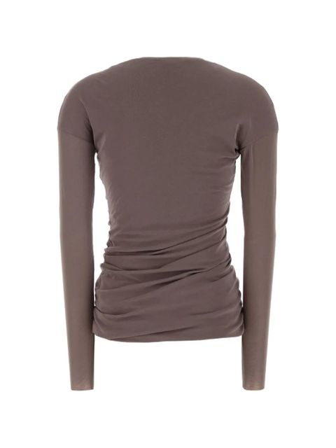 Jil Sander draped cotton top - Brown - zdjęcie produktu nr 2