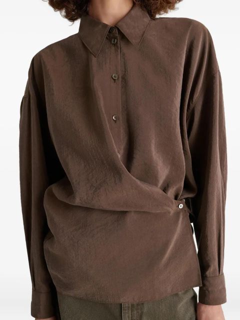 LEMAIRE twisted collared shirt - Brown