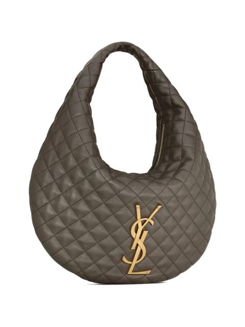 Saint Laurent Icare quilted logo shoulder bag - Grey