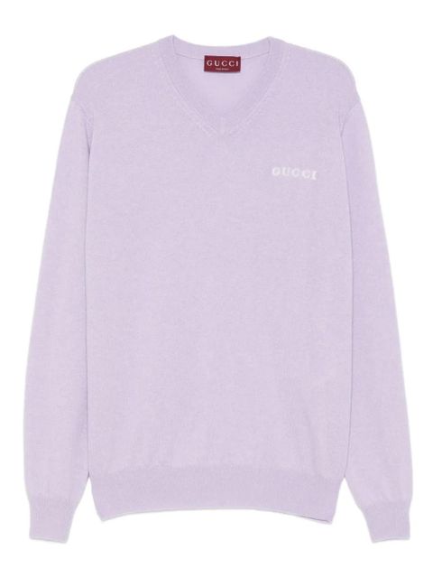 Gucci V-neck cashmere sweater - Purple - zdjęcie produktu nr 1