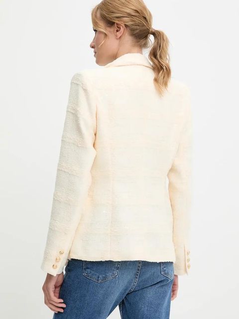 Answear.LAB marynarka kolor beżowy jednorzędowa gładka