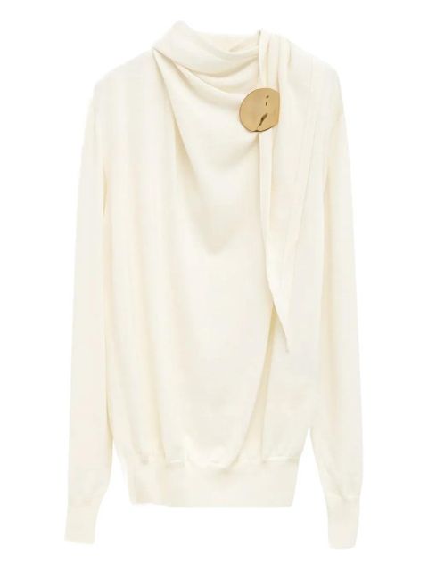 Jil Sander draped sweater - Neutrals - zdjęcie produktu nr 1