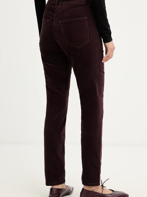 Marc O'Polo spodnie damskie kolor bordowy dopasowane high waist 511096811111