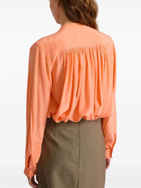 Yves Salomon pleated silk shirt - Green