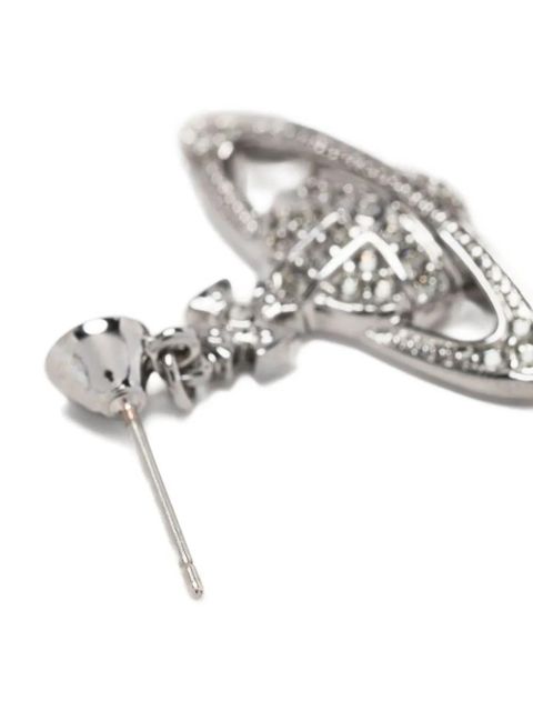 Vivienne Westwood Mini Bas Orb-plaque brass earrings - Silver - zdjęcie produktu nr 2
