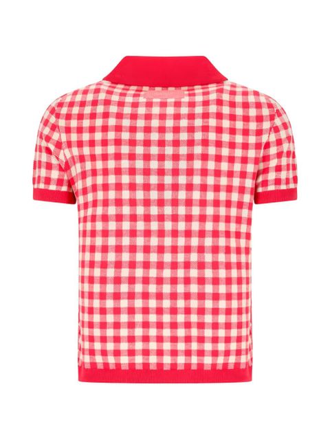 Guest In Residence gingham polo shirt - Red - zdjęcie produktu nr 2