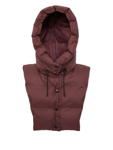 Yves Salomon padded hood bib - Red - zdjęcie produktu nr 1
