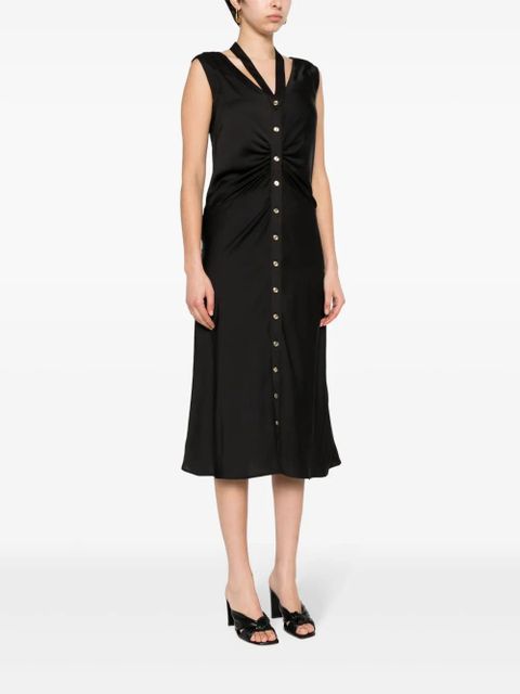 PINKO ruched-detail midi dress - Black
