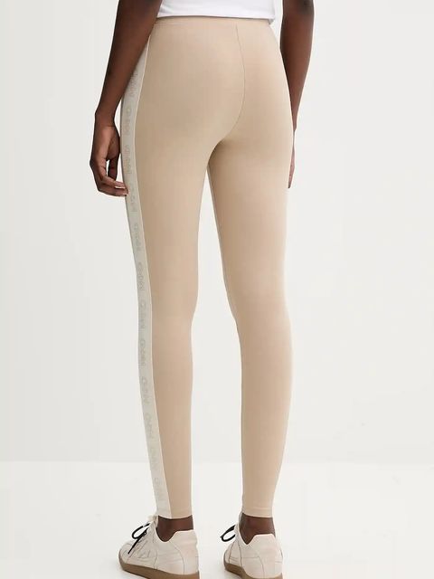 Weekend Max Mara legginsy BASILIO damskie kolor beżowy z nadrukiem 2525786061600