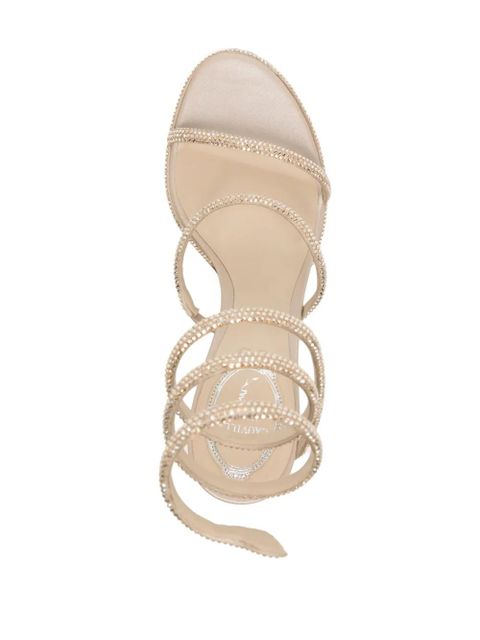 René Caovilla Cleo 80mm rhinestone-embellished sandals - Gold