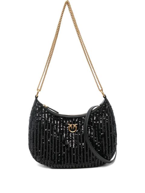 PINKO mini Half Moon sequinned shoulder bag - Black - zdjęcie produktu nr 1