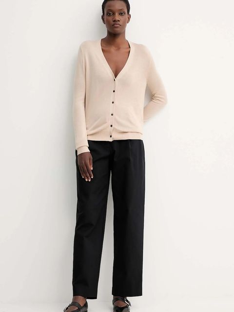 Calvin Klein kardigan damski kolor beżowy lekki LV044C346G - zdjęcie produktu nr 2