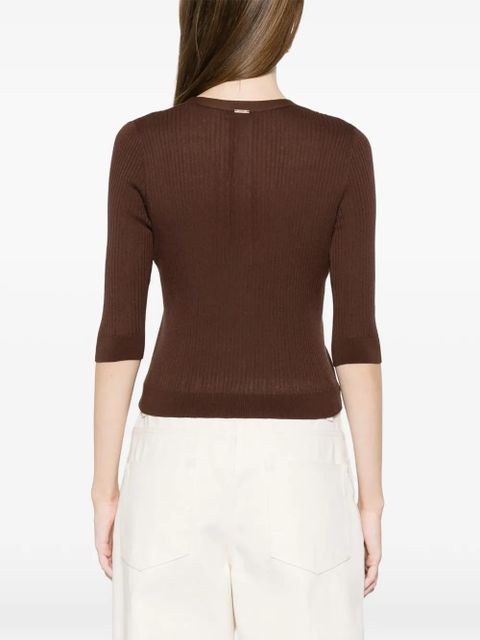 TWINSET V-neck ribbed cardigan - Brown