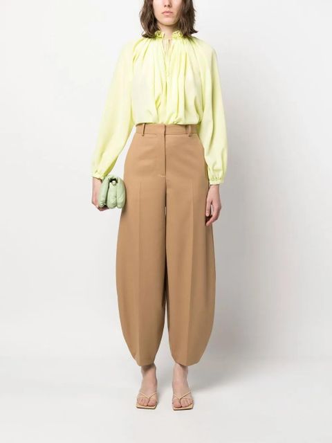 Lanvin pleated-neckline silk blouse - Green - zdjęcie produktu nr 2