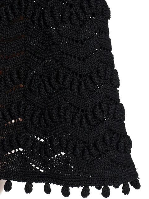 Jil Sander crochet midi skirt - Black