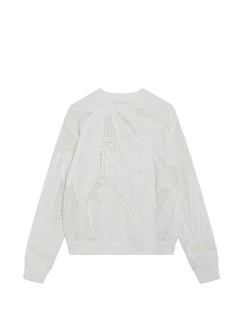 Max Mara Salvo pointelle-knit flower-motif sweater - White - zdjęcie produktu nr 1