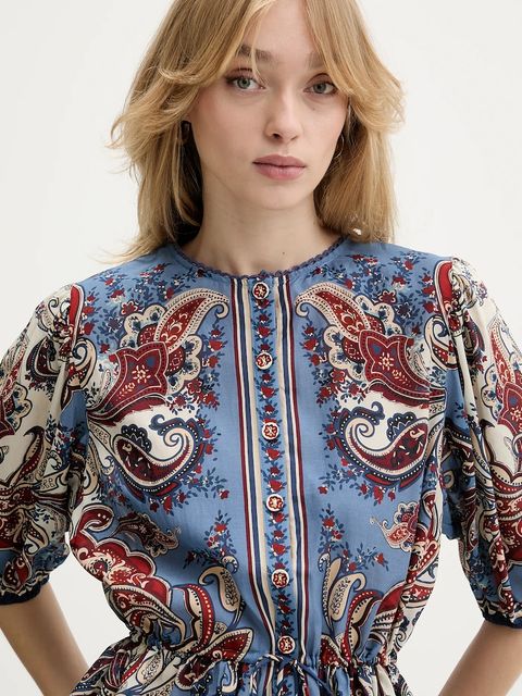 Farm Rio koszula damska kolor niebieski regular 344498