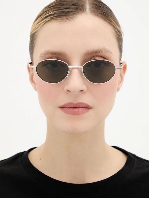 Alexander McQueen okulary przeciwsłoneczne kolor srebrny AM0523S