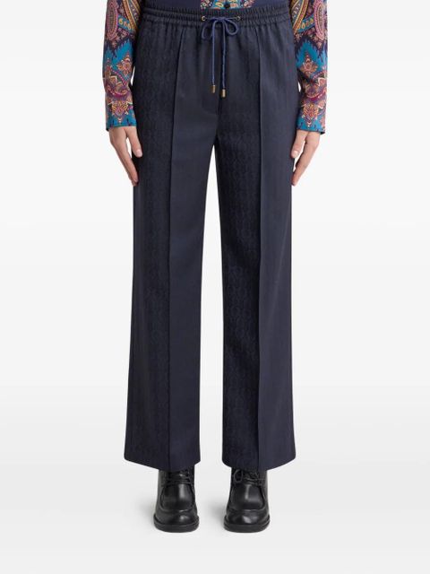 ETRO drawstring jacquard trousers - Blue